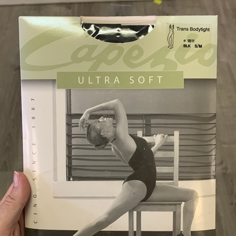 1811 capezio body tight with clear adjustable strap adult s/m